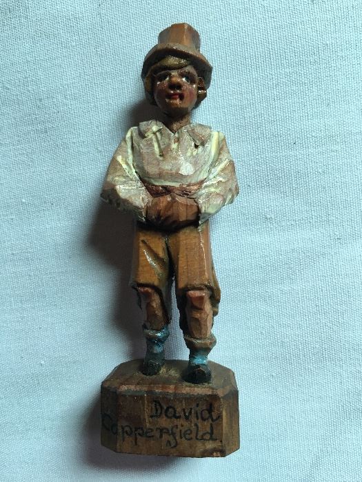 About 3" tall this carved David Copperfield has tons of character and detail