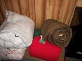 sleeping bags and linens