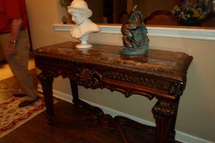 wonderful marble topped foyer table