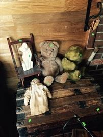 Antique Trunk and Teddy Bears 