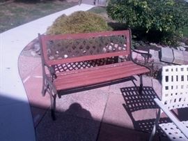 WROUGHT IRON PARK BENCH