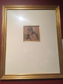 Camille Pissaro original pencil sketch