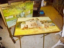 Mid-Century TV table set - clean!