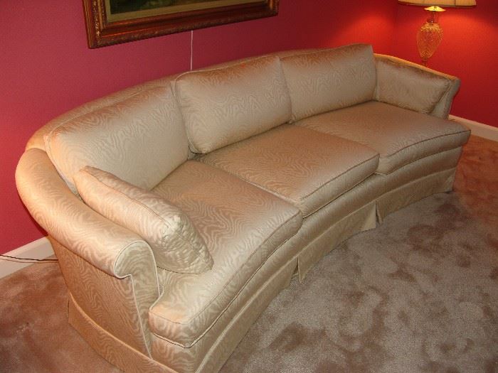 Curved Tuxedo style sofa