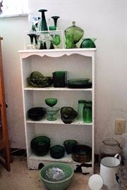 Greenware and bookcase for sale.