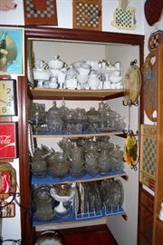 Everything shown is for sale. More milkware and checkerboards not shown.