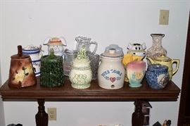 Cookie jars, pitchers and vases