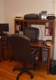 Computer Desk, Hutch, and Office Chair