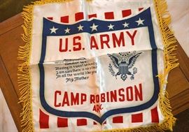 Vintage Military Souvenir Pillow Cases / Shams