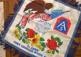 Vintage Military Souvenir Pillow Cases / Shams