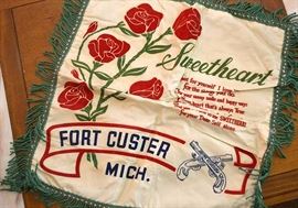 Vintage Military Souvenir Pillow Cases / Shams