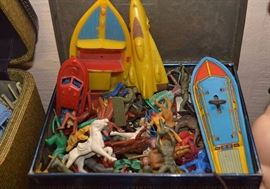 Vintage "Cowboys & Indians" Figures and Other Vintage Toys