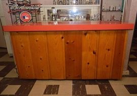 Vintage Wood Bar with Laminate Top