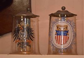 Vintage Glass Beer Steins