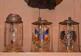 Vintage Glass Beer Steins