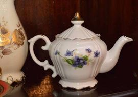 Vintage Porcelain Tea Pot with Violets