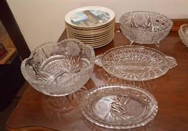 Crystal and Pressed Glass Serving Pieces