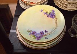 Vintage Bavarian Painted Porcelain Plates
