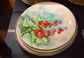 Vintage Bavarian Painted Porcelain Plates