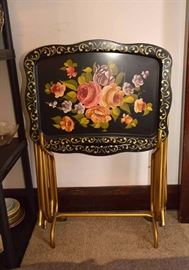 Vintage Tole Painted TV Trays