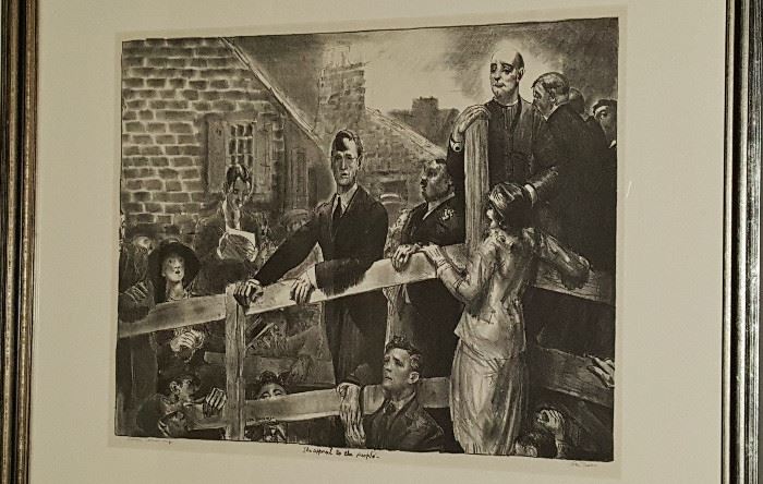 "The Appeal" Wonderful Etching by George Bellows, listed