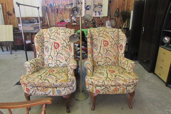 2 Beautiful Wing Back Chairs by Highland House of Hickory