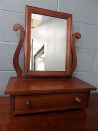SIGNED KY MADE CHERRY SHAVING MIRROR