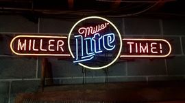 Miller Lite neon beer sign