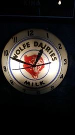 Lighted and working Wolf Dairies Milk click