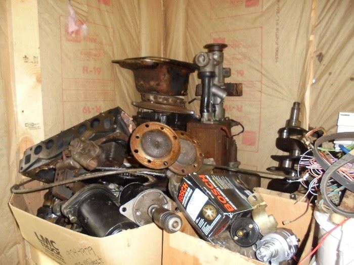 Complete disassembled 1500cc engine, transmission and other parts for MG Midget car 1974-1979.