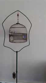 Vintage bird cage with stand