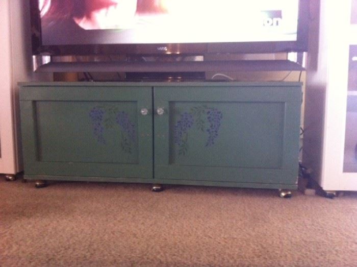 Hand painted Television stand with storage