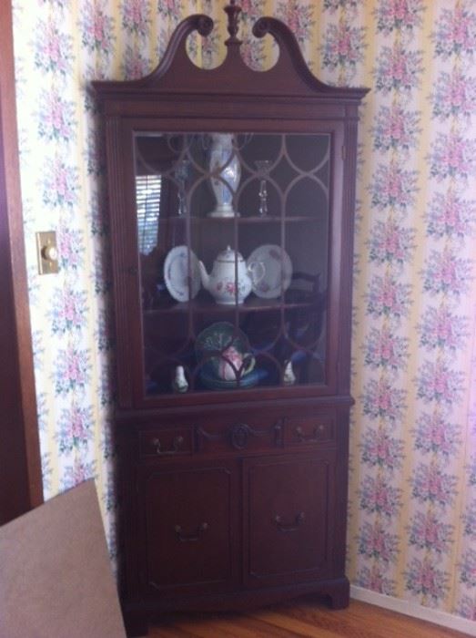 Chippendale style corner cupboard
