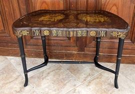 Asian Bamboo Leg Console Side Table