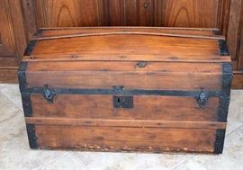 Antique Wood Travel Trunk