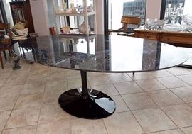 Room & Board Saarinen Oval Dining Table (Black Base & Black Marble Top), 78 x 48