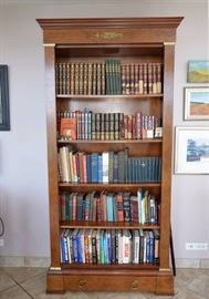 Empire or Biedermeier Style Bookshelf with Brass/Gilt Adornments