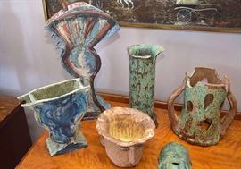 Various Studio Slab Construction Pottery