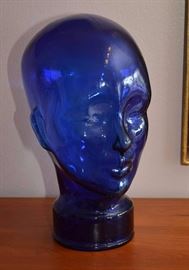 Cobalt Glass Hat Display Stand 