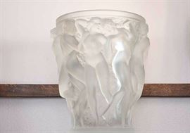 Lalique French Crystal Bacchantes Vase