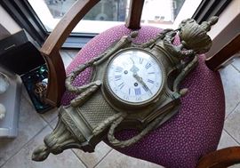 Antique French Brass Wall Clock