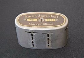 Vintage Metal Souvenir Bank, Austin State Bank, Chicago, IL