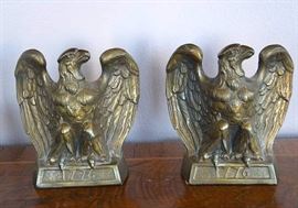 Brass Centennial Eagle Bookends 