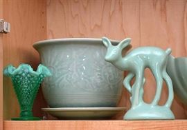 Vintage Art Pottery & Fenton Hobnail Glass