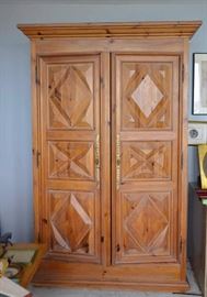 Rustic Country Pine Armoire / Wardrobe
