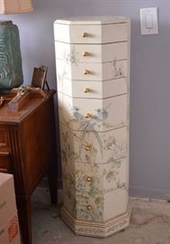 Tall Asian Motif Jewelry Storage Tower
