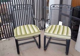 Pair of Iron Outdoor / Patio Chairs with Cushions