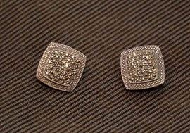 Sterling Silver / Marcasite Clip Earrings