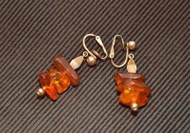 Vintage Clip Earrings with Gold 