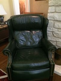 Green leather recliner